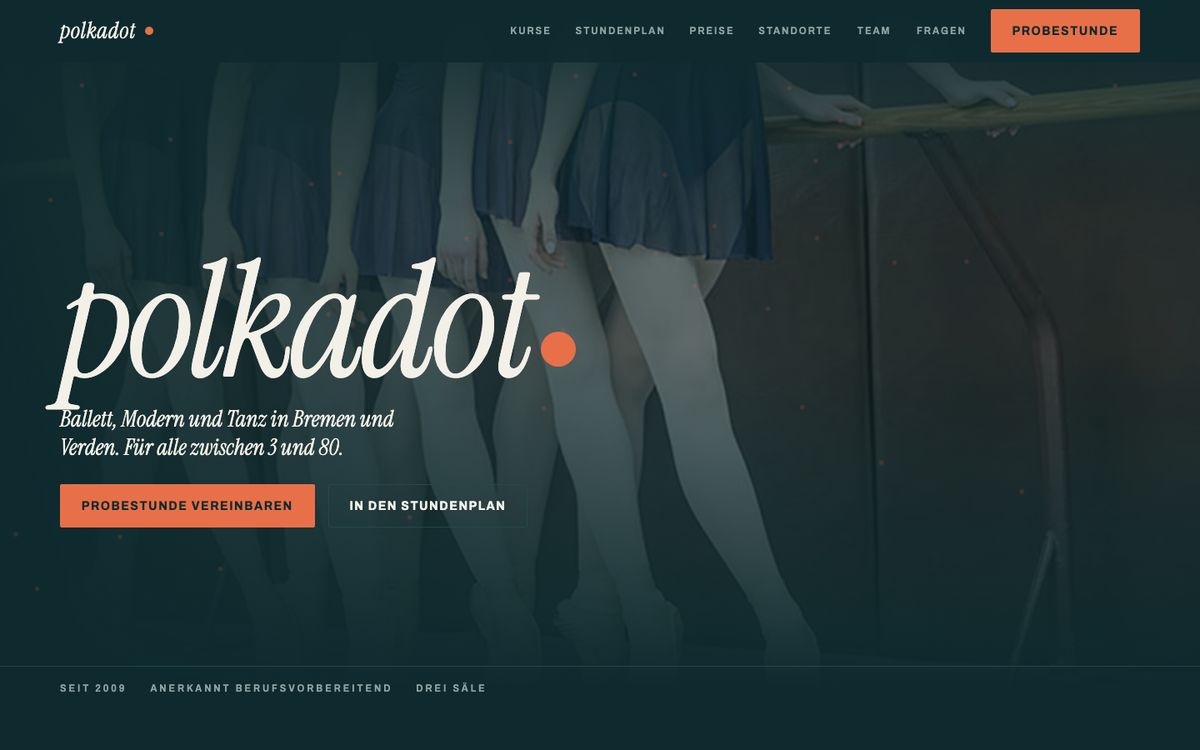 Entwurf für die polkadot Ballettstudios
